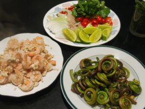 Thai Fiddle-Head Fern Salad Ingredients