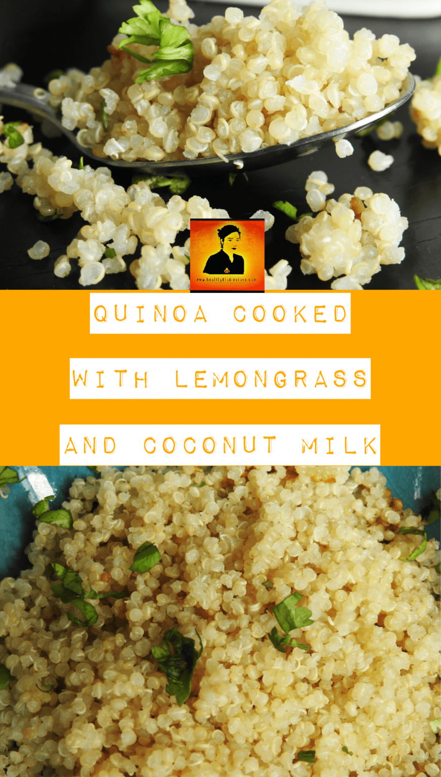 Quinoa cocida con hierba de limón y leche de coco