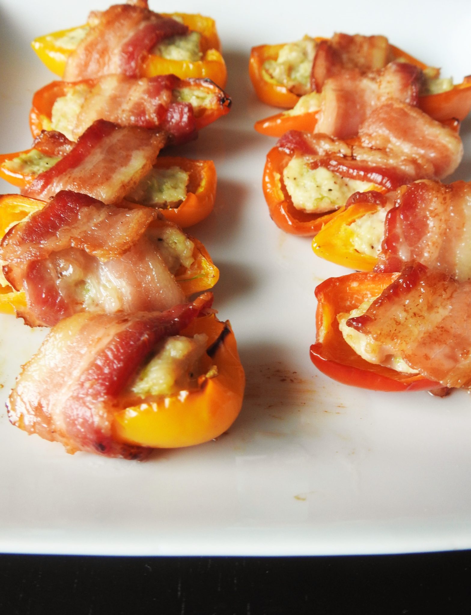 Bacon Wrapped Stuffed Mini Peppers