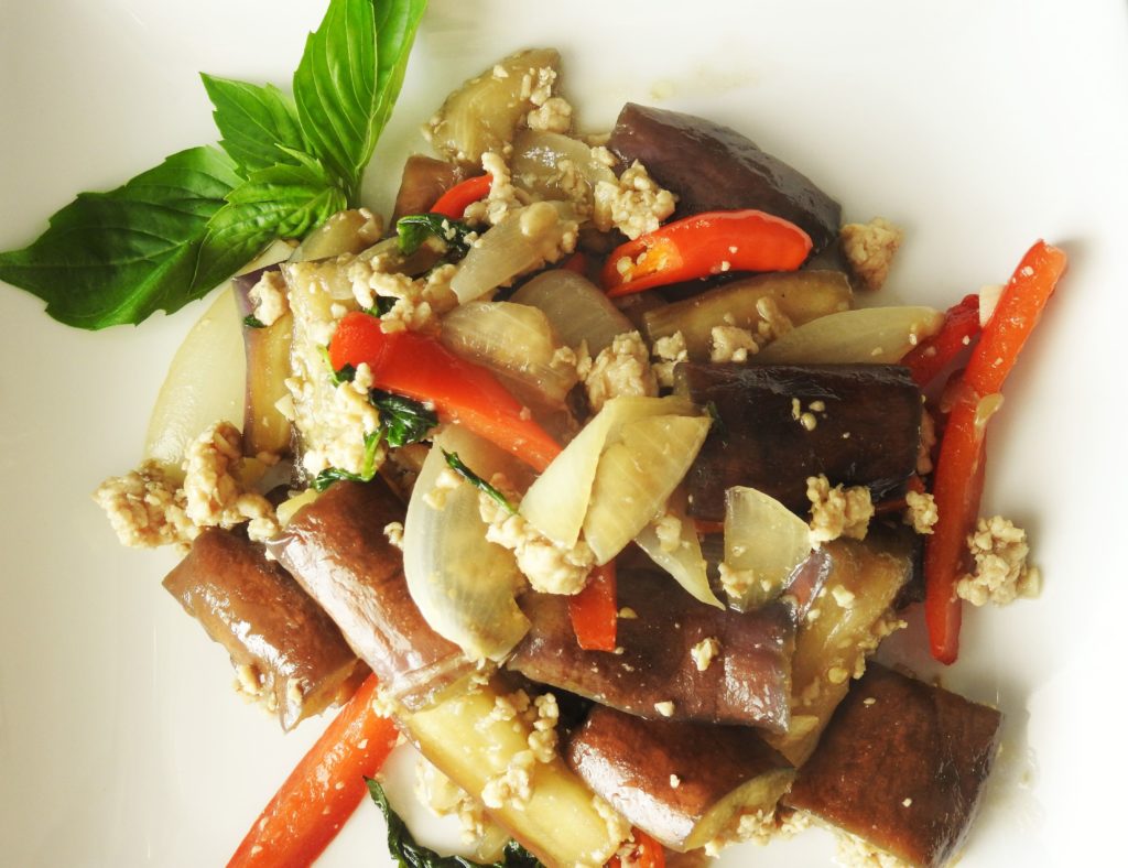 Healthy and Savory, Easy, Eggplant With Thai Basil Sauce Recipe