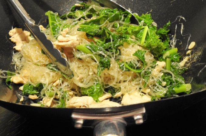 Thai Style Kale Chicken and Noodles