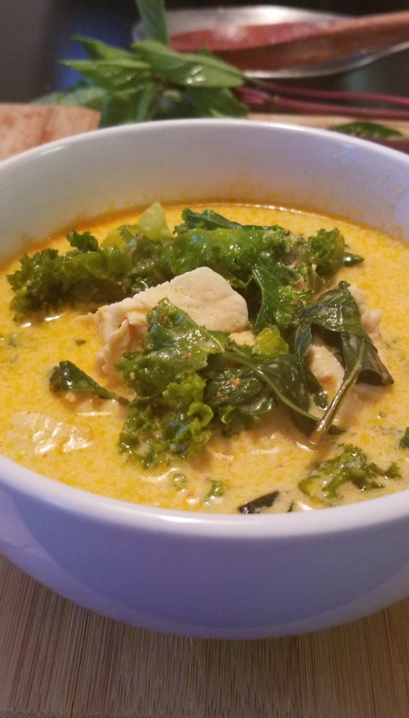 Kale Chicken Curry Healthy Thai Recipe