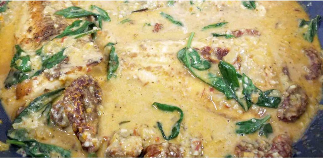 Thai fusion creamy garlic butter Tuscan salmon