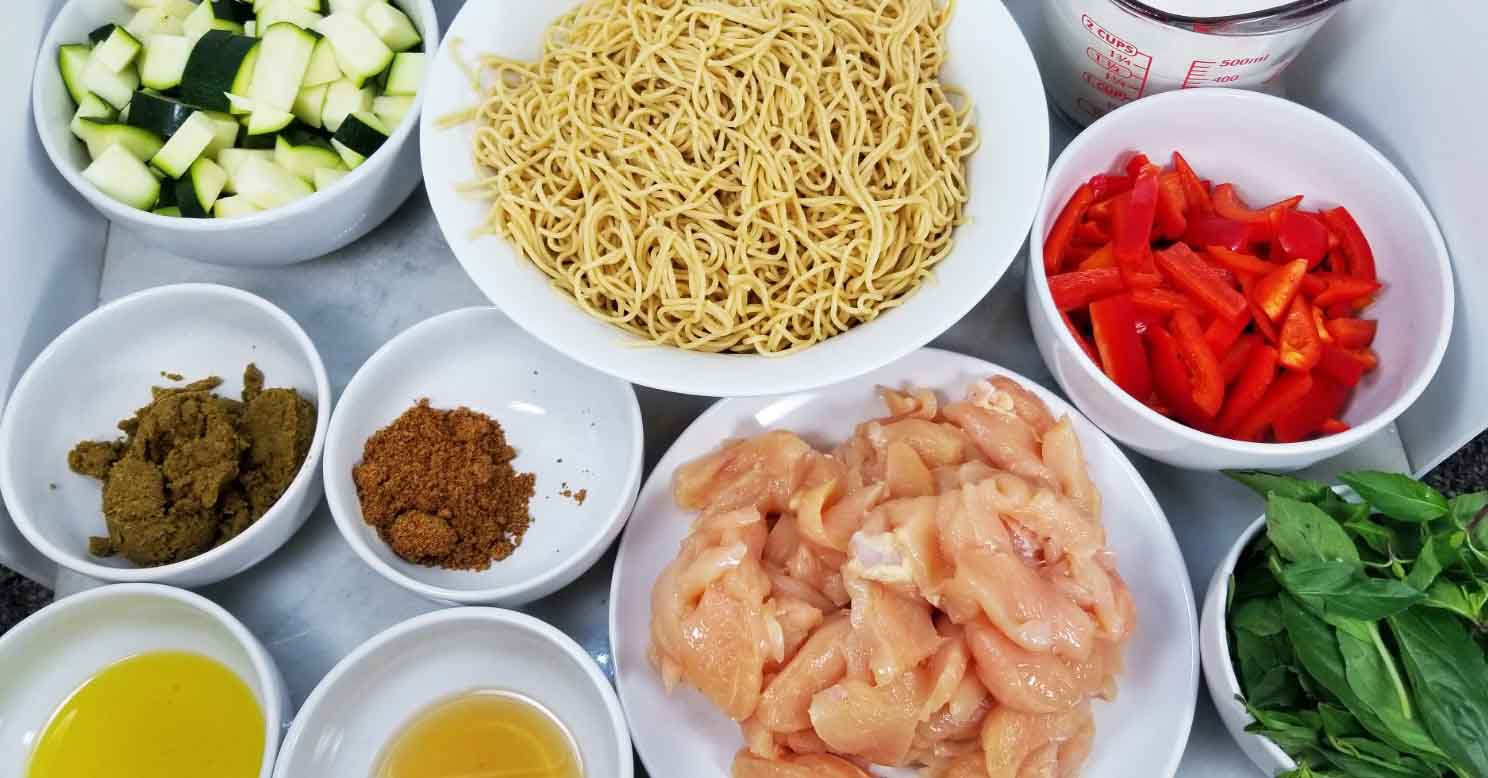 Thai Green Curry Spaghetti Ingredients