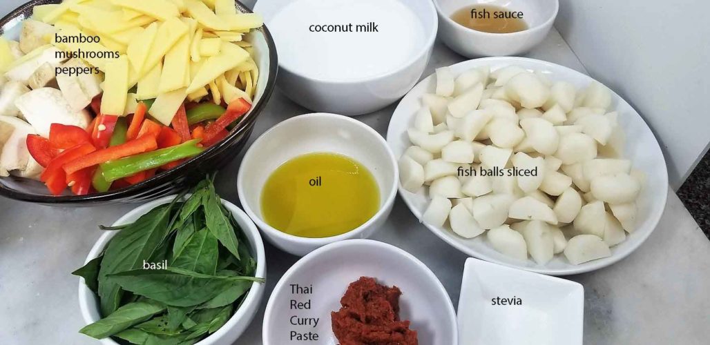 Thai Red Curry Buckwheat Noodle Soup Ingredients