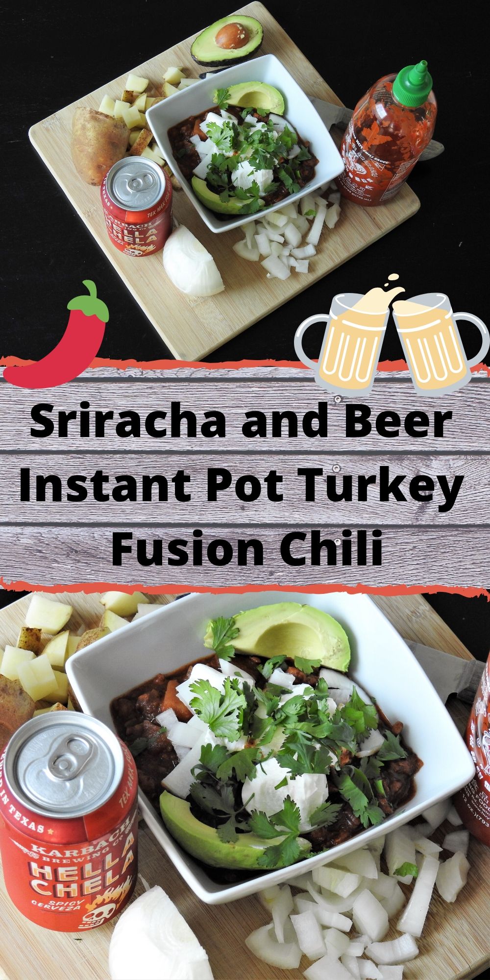 Sriracha and Beer Instant Pot Turkey Fusion Chili