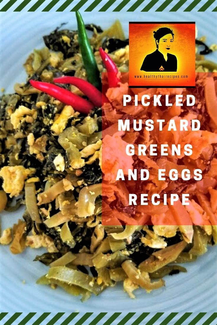 Stir-fried mustard greens and eggs Pinterest Image