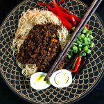 Brown Rice Vermicelli with Peanut Lentil Sauce Optimized