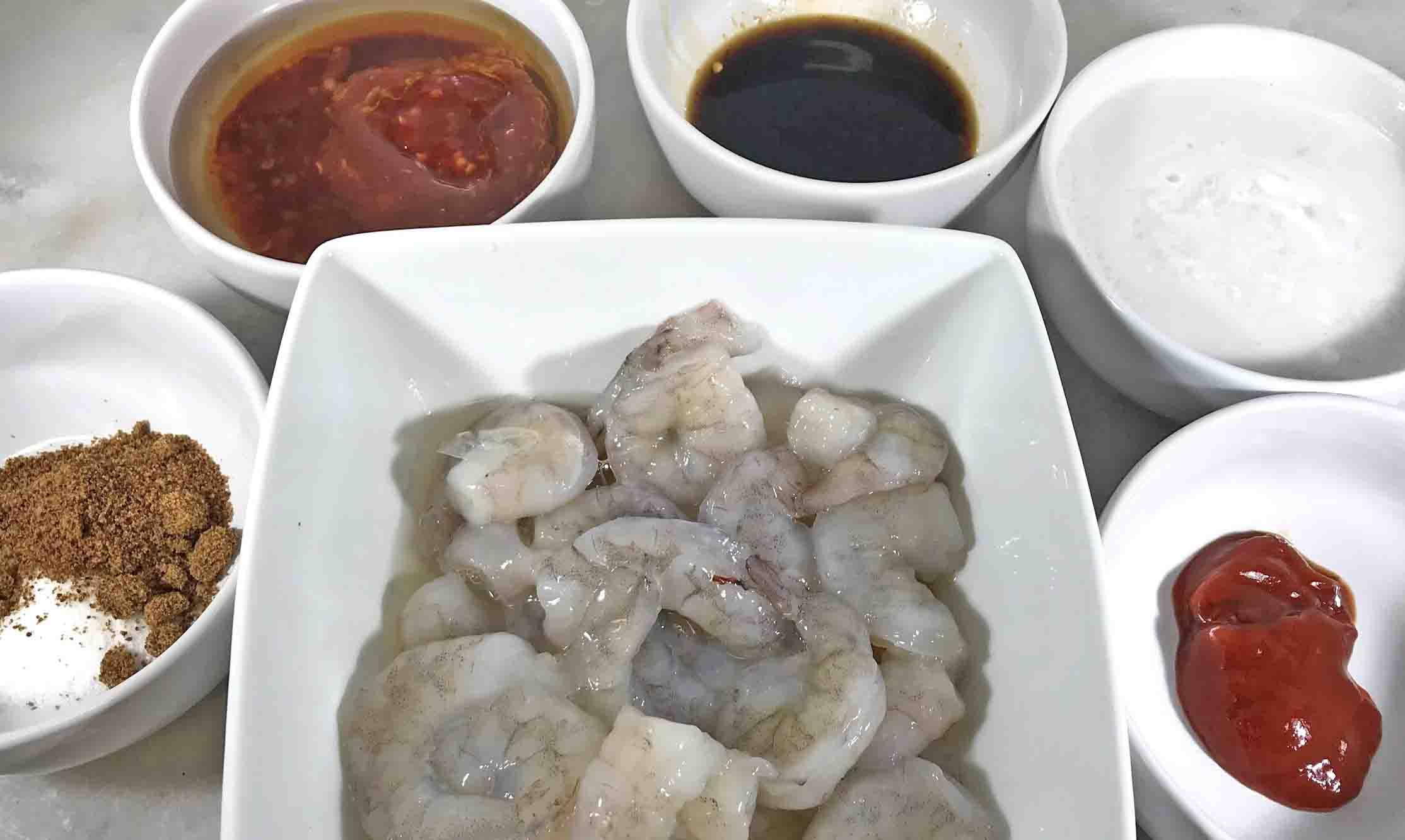 Thai Style Grilled Coconut Shrimp Ingredients