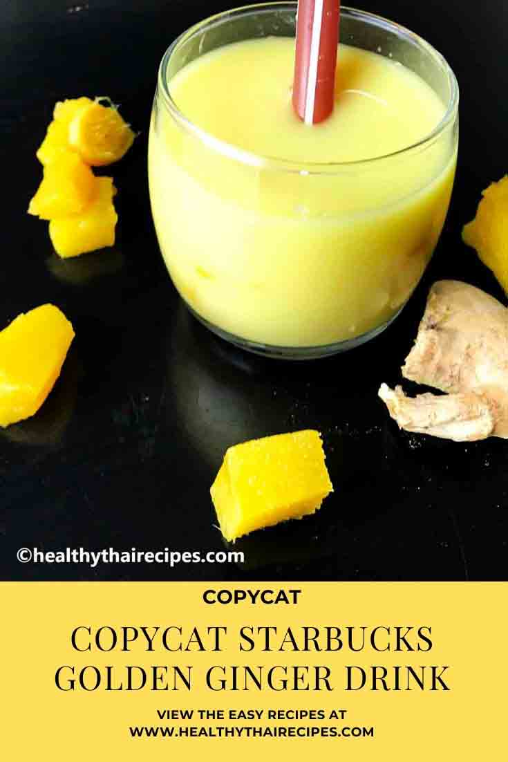Copycat Starbucks Golden Ginger เครื่องดื่ม Pinterest Image