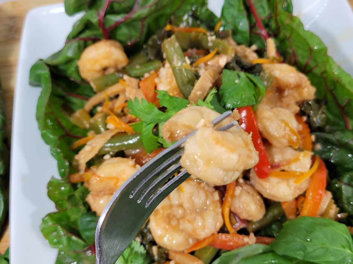 Stir Fried Shrimp with Farmbox Direct Organic greens