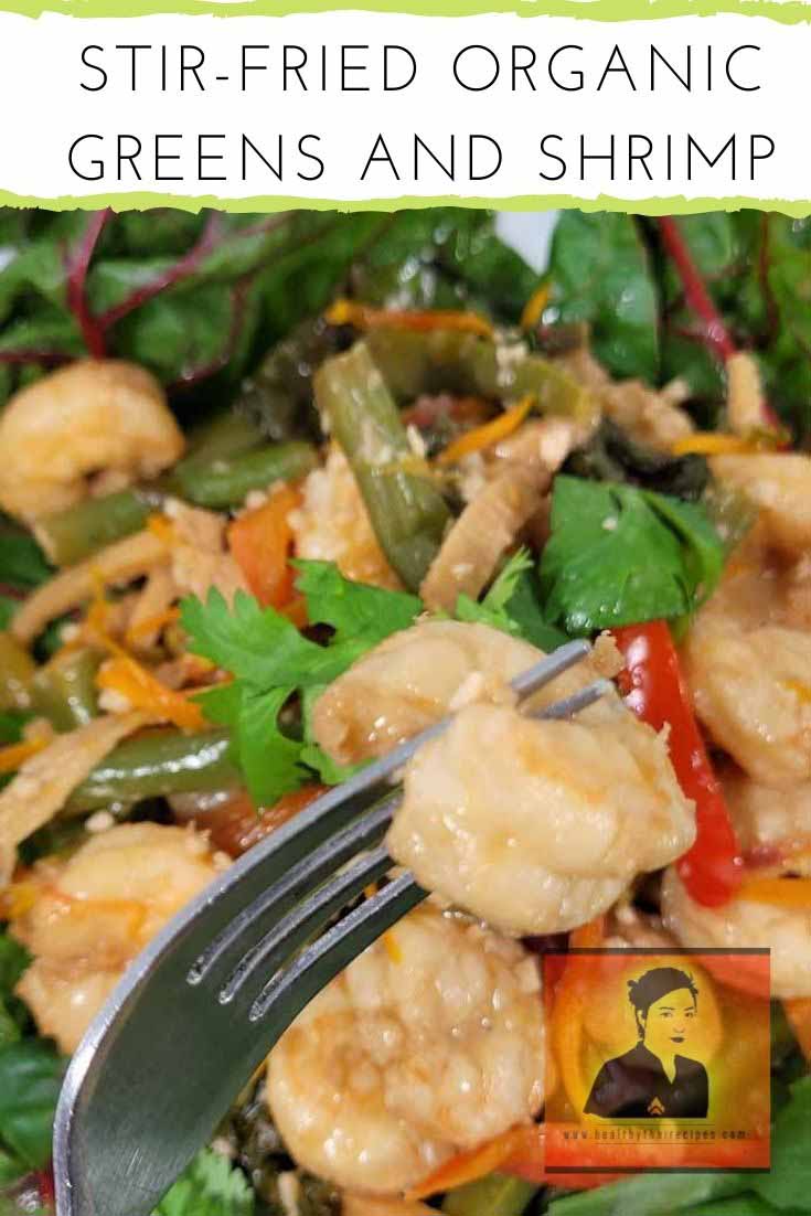 Stir-fried Organic Veggies and Shrimp Pinterest Image