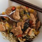 Black Pepper Pork Stir-Fry Over Rice