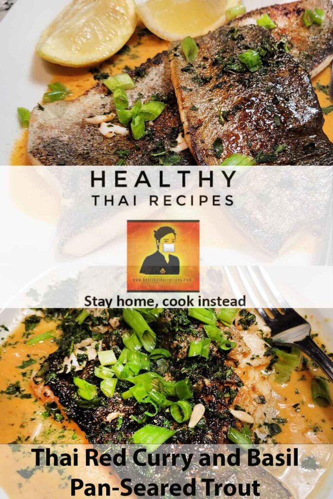 Thai Red Curry and Basil Pan-Seared Trout Pinterest Image