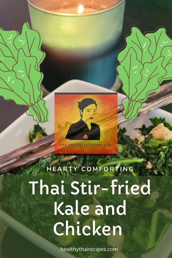 Col rizada tailandesa y pollo salteado Pinterest Image