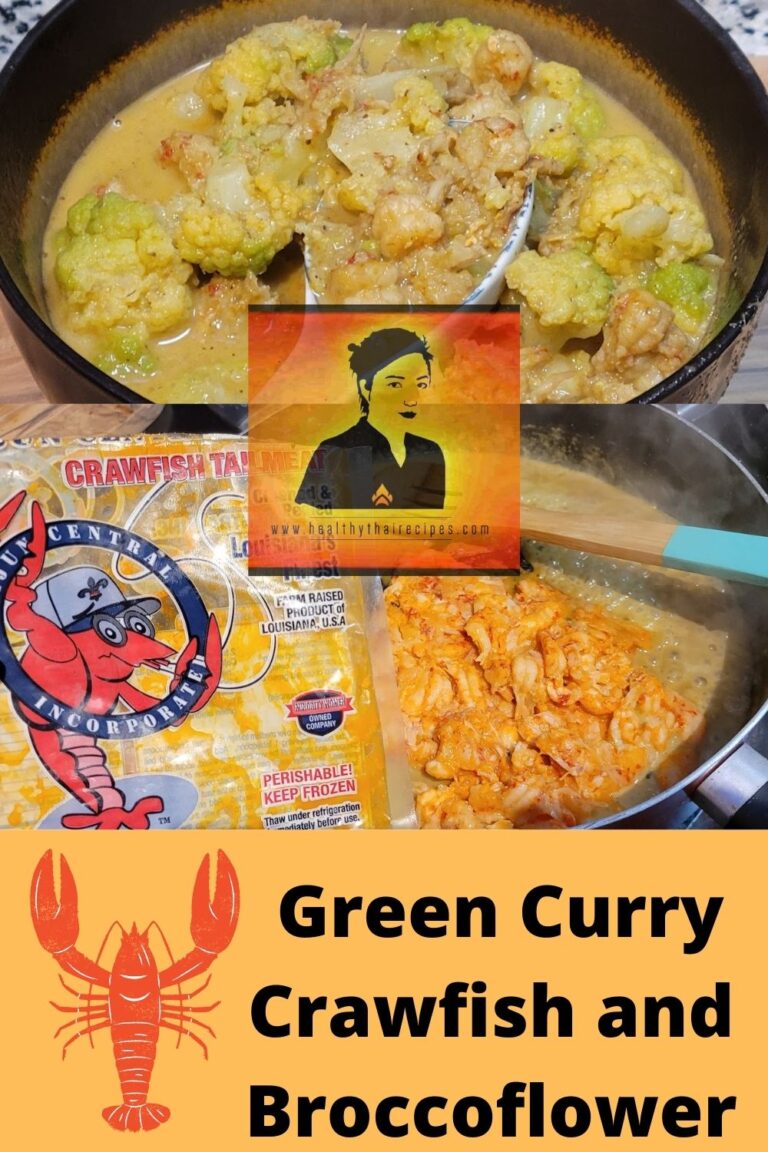 Super Easy, Green Curry with Crawfish Tails and Broccoflower Healthy