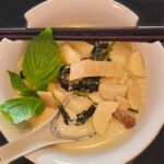 Thai green curry with fish balls