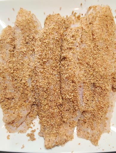 Pecan Crusted Fish Fillets Ready For The Pan