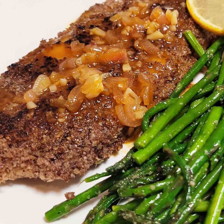 Easy Pecan Crusted Pan Seared Fish with Bourbon Sauce Healthy Thai