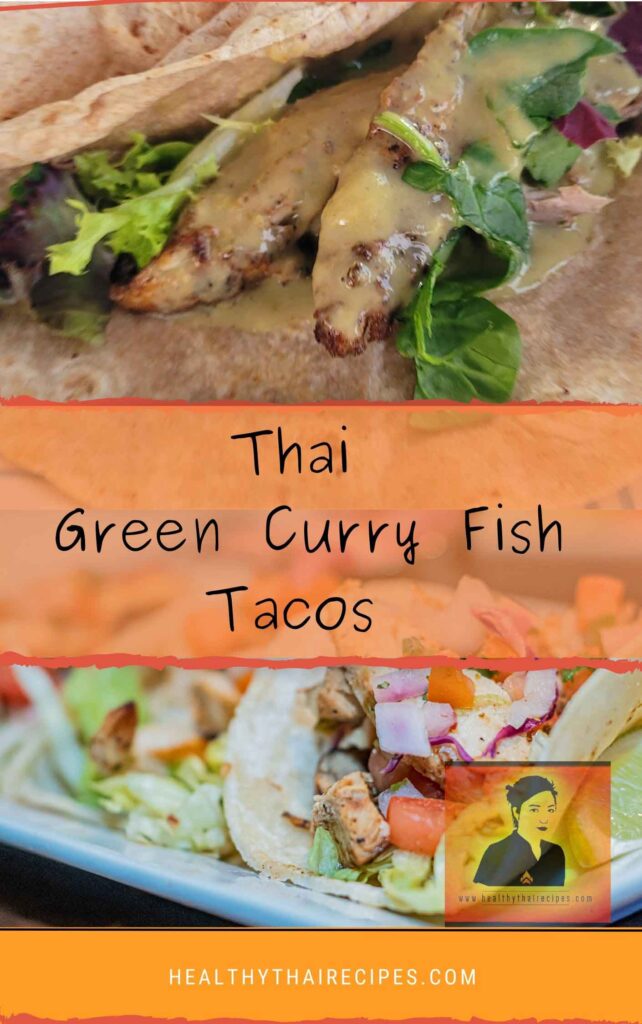 Thai Green Curry Fish Tacos, Pinterest Image