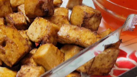 Easy Air-fried Tofu Snack With Thai Sweet Chili Sauce Featured Image