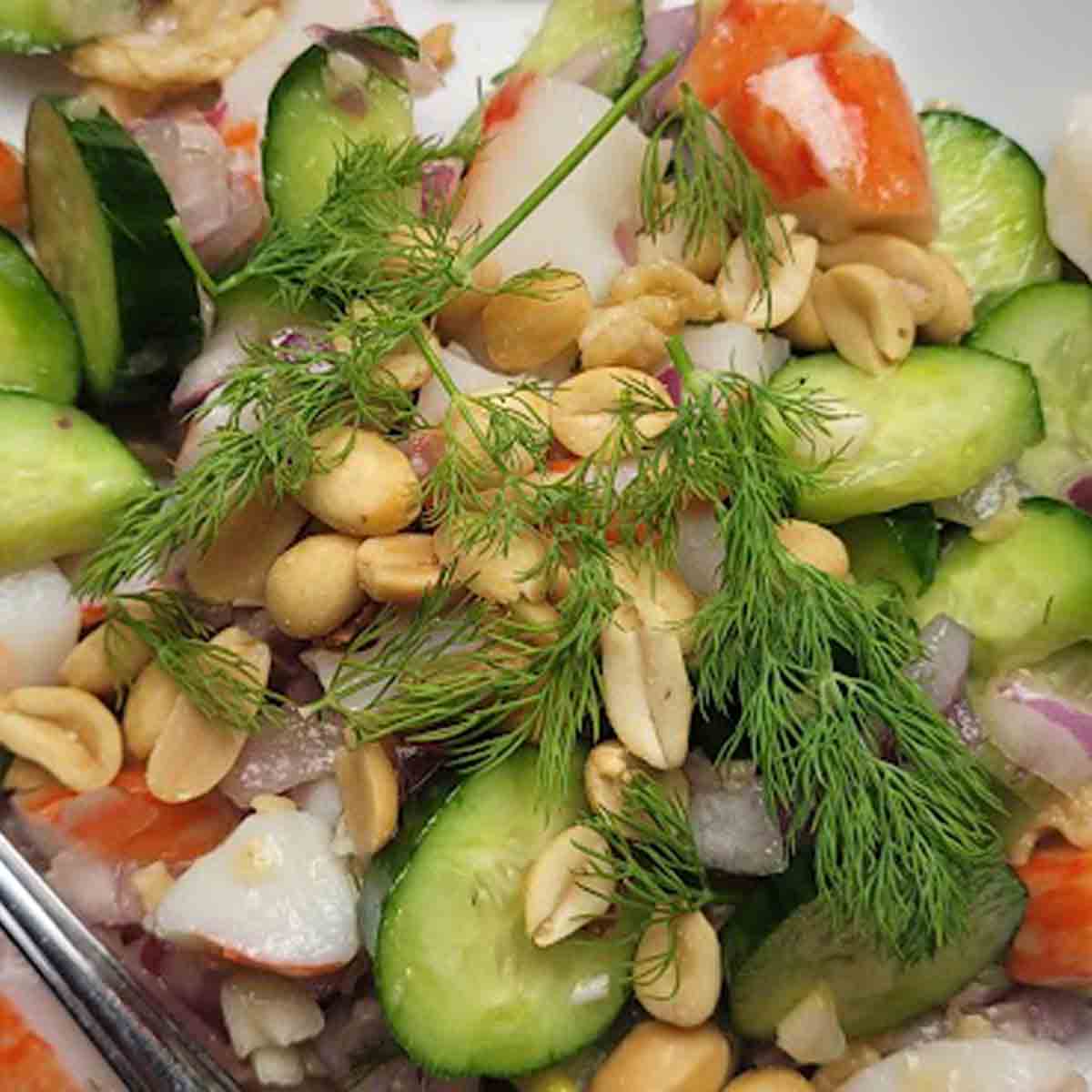 Easy Thai Fusion Cucumber Salad With Crab Featured Image