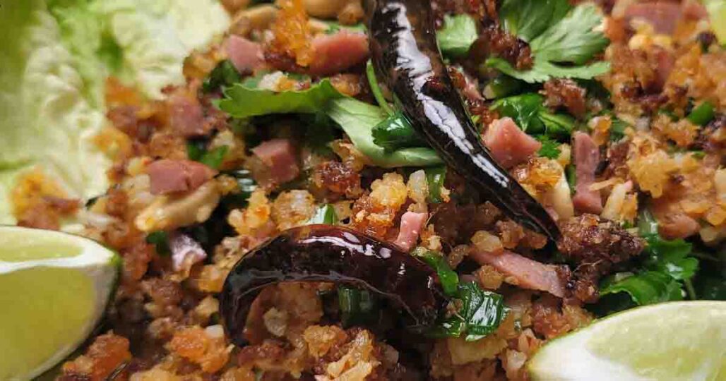 Healthier, Lao Style, Crispy Rice Salad, Nam Khao Recipe