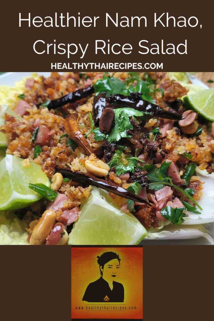 Healthier Nam Khao Crispy Rice Salad, Pinterest Image