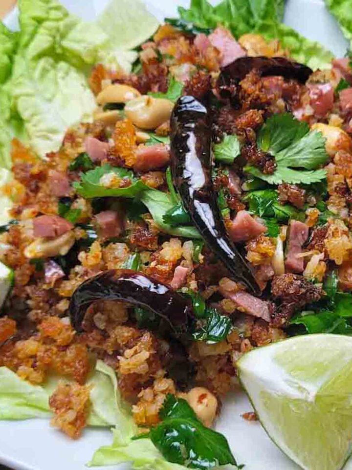 Healthier Nam Khao, Crispy Rice Salad Recipe, Featured Image