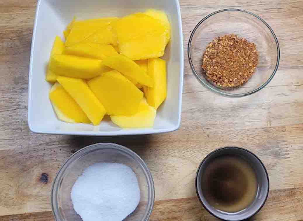 4 Ingredientes Chili picante de mango seco